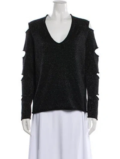 Pre-owned Skull Cashmere Cashmere Printed Top In Black