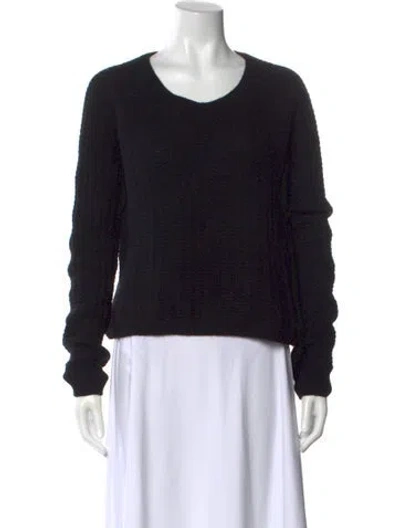 Pre-owned Skull Cashmere Cashmere Scoop Neck Sweater In Black