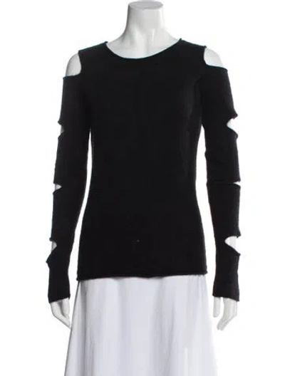 Pre-owned Skull Cashmere Cashmere Scoop Neck Sweater In Black