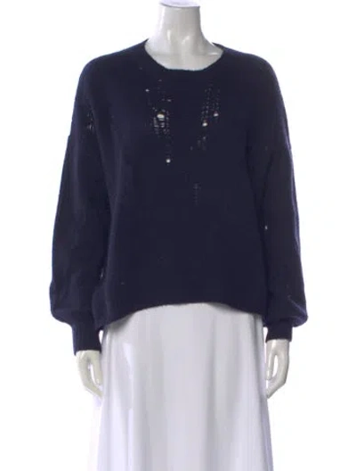 Pre-owned Skull Cashmere Cashmere Scoop Neck Sweater In Blue