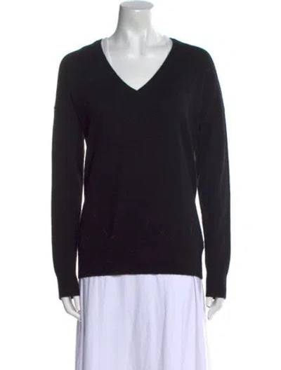 Pre-owned Skull Cashmere Cashmere V-neck Sweater In Black