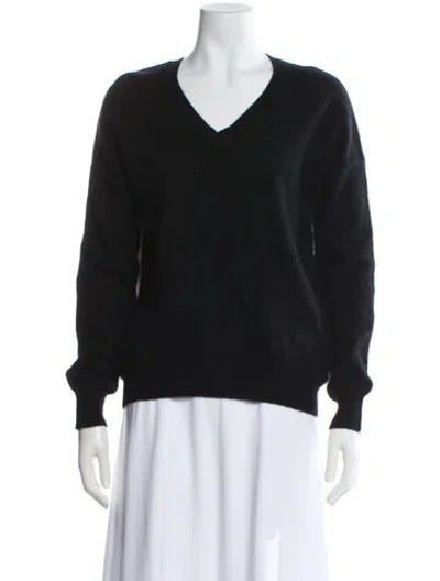 Pre-owned Skull Cashmere Cashmere V-neck Sweater In Black