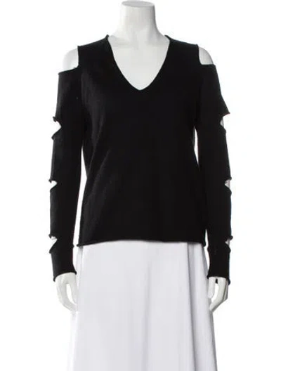 Pre-owned Skull Cashmere Cashmere V-neck Sweater In Black
