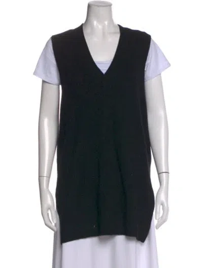 Pre-owned Skull Cashmere Cashmere V-neck Sweater In Black