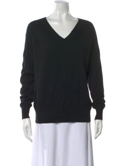 Pre-owned Skull Cashmere Cashmere V-neck Sweater In Black