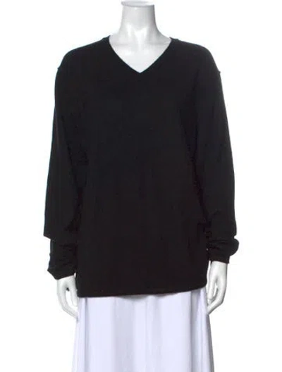 Pre-owned Skull Cashmere Cashmere V-neck Sweater In Black