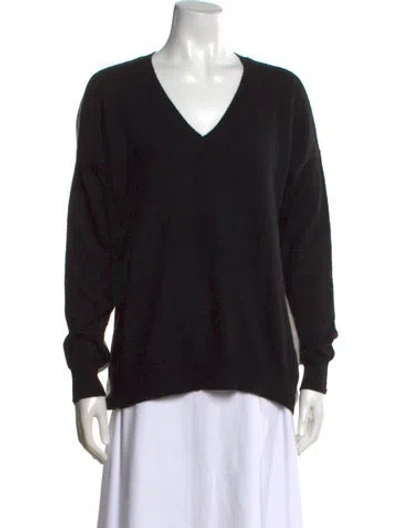 Pre-owned Skull Cashmere Cashmere V-neck Sweater In Black