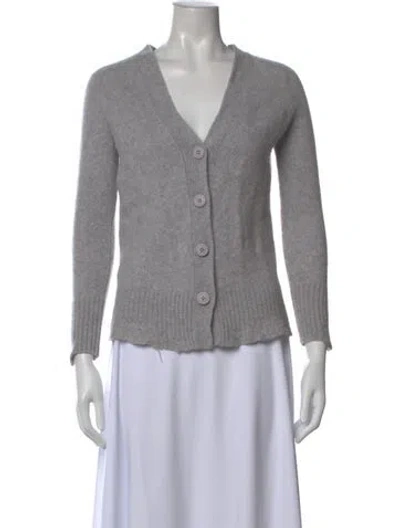 Pre-owned Skull Cashmere Cashmere V-neck Sweater In Gray