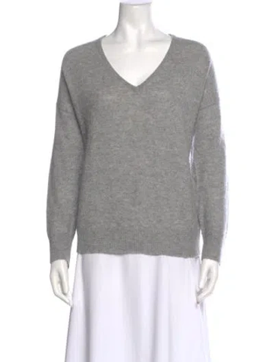 Pre-owned Skull Cashmere Cashmere V-neck Sweater In Gray