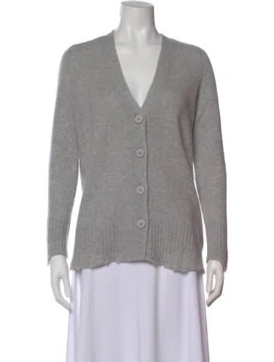 Pre-owned Skull Cashmere Cashmere V-neck Sweater In Gray