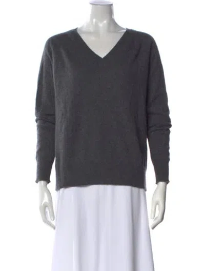 Pre-owned Skull Cashmere Cashmere V-neck Sweater In Gray