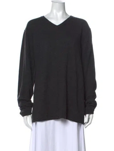 Pre-owned Skull Cashmere Cashmere V-neck Sweater In Gray