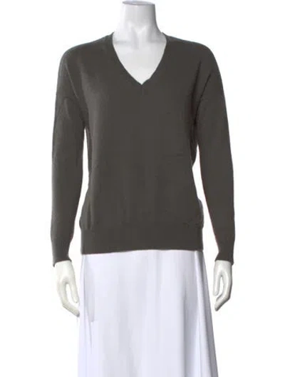 Pre-owned Skull Cashmere Cashmere V-neck Sweater In Grey