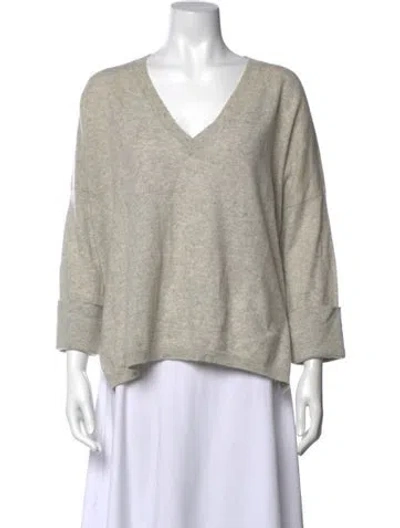 Pre-owned Skull Cashmere Cashmere V-neck Sweater In Grey