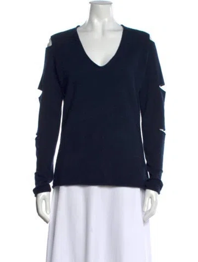 Pre-owned Skull Cashmere Cashmere V-neck Sweater In Grey