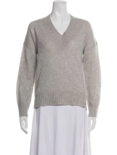 Pre-owned Skull Cashmere Cashmere V-neck Sweater In Grey
