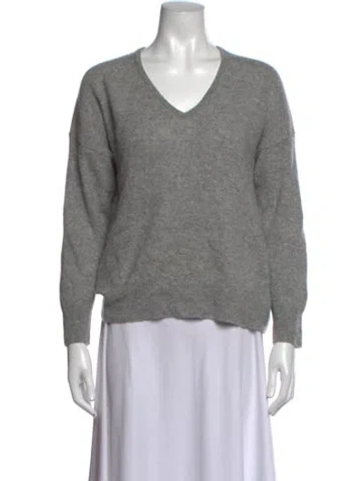Pre-owned Skull Cashmere Cashmere V-neck Sweater In Grey