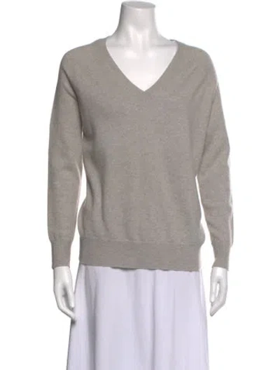 Pre-owned Skull Cashmere Cashmere V-neck Sweater In Grey