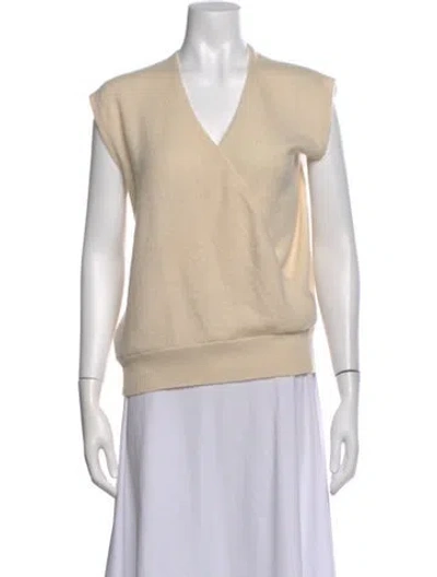 Pre-owned Skull Cashmere Cashmere V-neck Sweater In Neutral