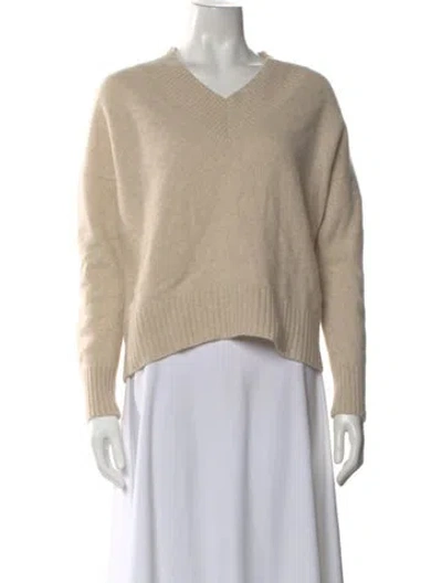 Pre-owned Skull Cashmere Cashmere V-neck Sweater In Neutral