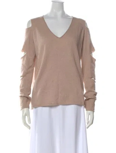 Pre-owned Skull Cashmere Cashmere V-neck Sweater In Neutral