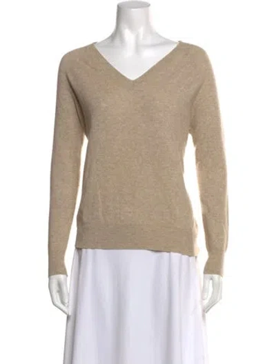 Pre-owned Skull Cashmere Cashmere V-neck Sweater In Neutrals