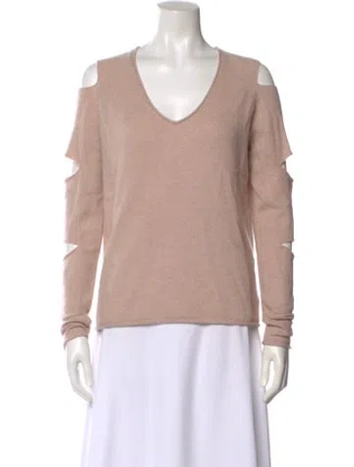 Pre-owned Skull Cashmere Cashmere V-neck Top In Pink