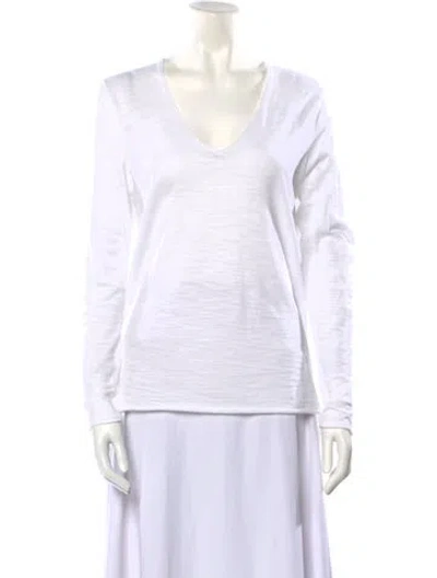 Pre-owned Skull Cashmere Cashmere V-neck T-shirt In Neutral