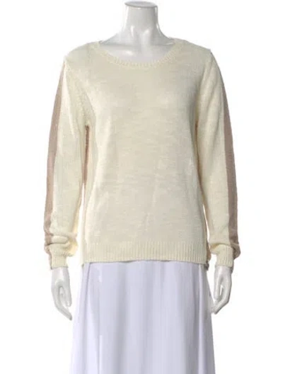 Pre-owned Skull Cashmere Colorblock Pattern Crew Neck Sweater In Neutral