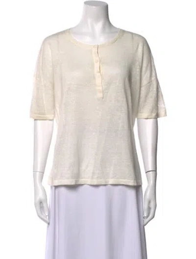 Pre-owned Skull Cashmere Crew Neck Short Sleeve Top In Neutrals