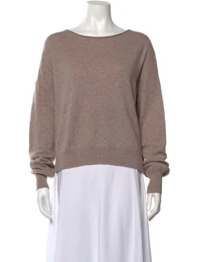 Pre-owned Skull Cashmere Graphic Print Bateau Neckline Sweater In Neutrals