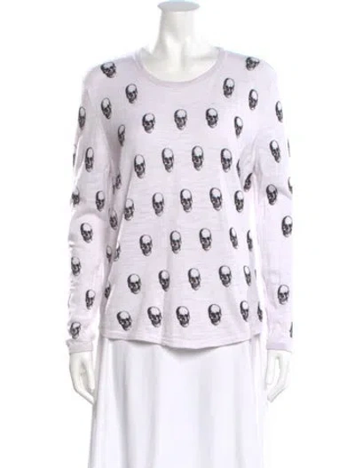 Pre-owned Skull Cashmere Graphic Print Crew Neck T-shirt In White