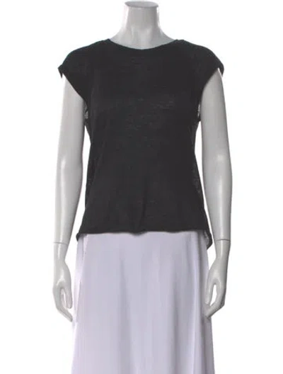 Pre-owned Skull Cashmere Linen Crew Neck T-shirt In Gray