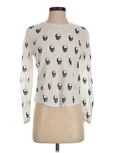 Pre-owned Skull Cashmere Long Sleeve T-shirt In White