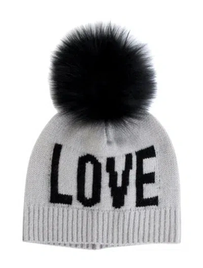 Pre-owned Skull Cashmere Pattern Print Cashmere Knit Beanie In Gray