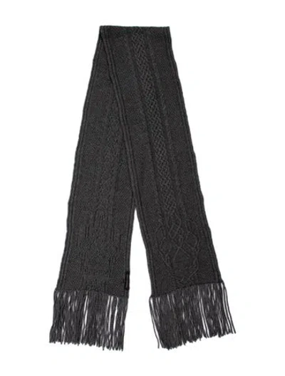 Pre-owned Skull Cashmere Printed Scarf In Grey