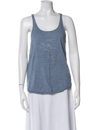 Pre-owned Skull Cashmere Scoop Neck Sleeveless Top In Blue