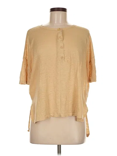Pre-owned Skull Cashmere Short Sleeve Henley Shirt In Gold