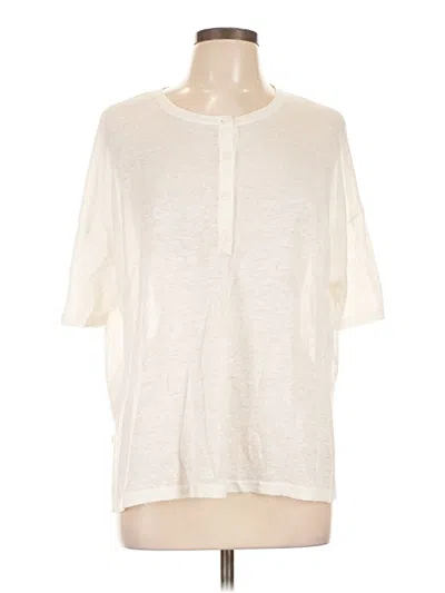 Pre-owned Skull Cashmere Short Sleeve Henley Shirt In Ivory