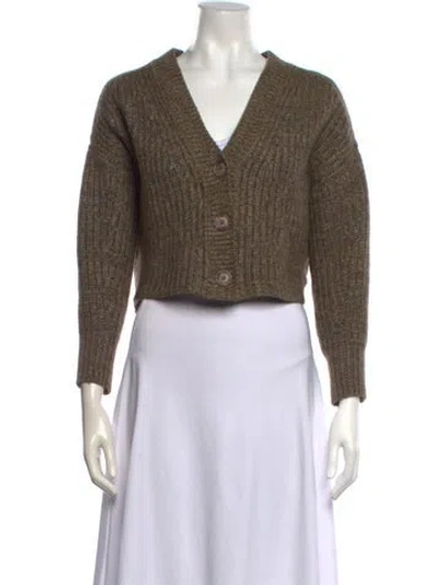 Pre-owned Skull Cashmere V-neck Sweater In Brown