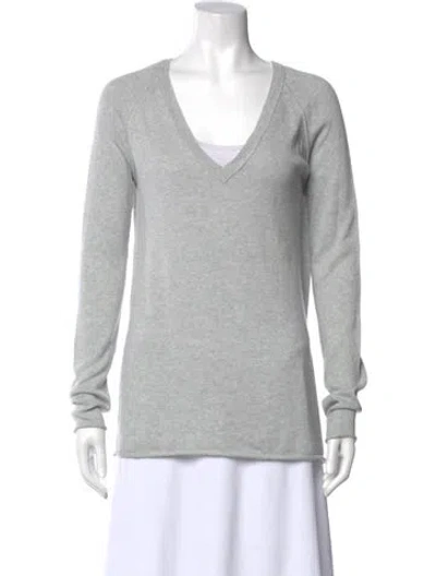 Pre-owned Skull Cashmere V-neck Sweater In Gray