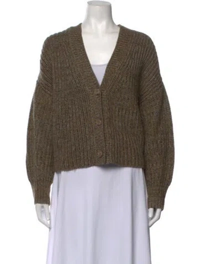Pre-owned Skull Cashmere V-neck Sweater In Green
