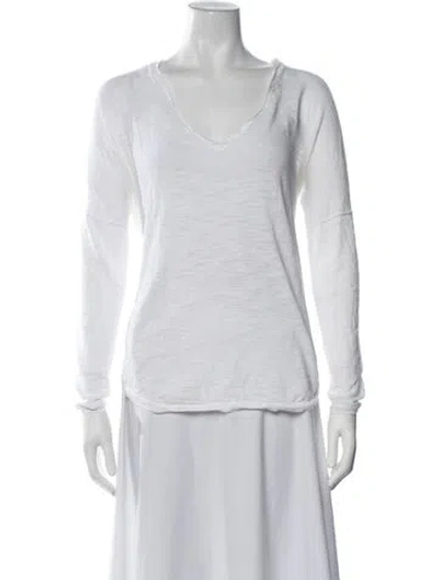 Pre-owned Skull Cashmere V-neck Sweater In White