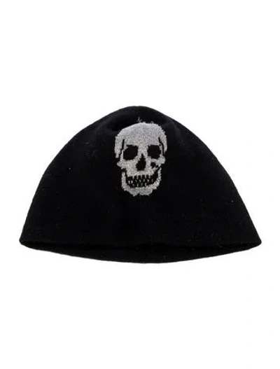 Pre-owned Skull Cashmere Women's Winter Knit Beanie In Black