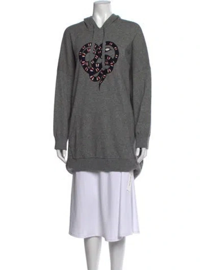 Pre-owned Skull Cashmere Wool Graphic Print Sweater In Grey