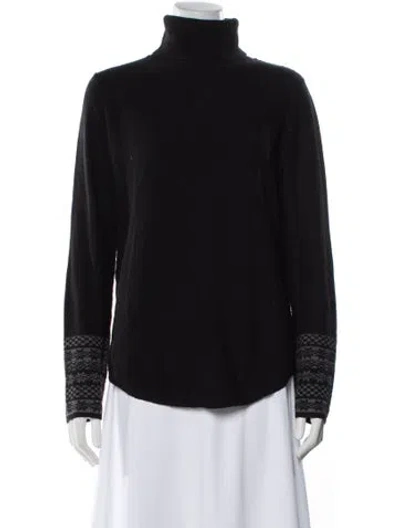 Pre-owned Skull Cashmere Wool Mock Neck Sweater In Black