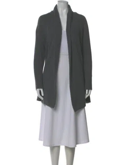Pre-owned Skull Cashmere Wool Open Front Sweater In Gray