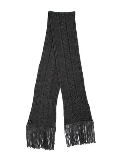 Pre-owned Skull Cashmere Wool Patterned Scarf In Grey