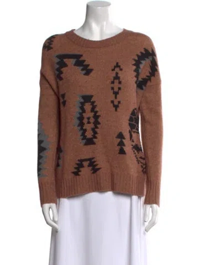 Pre-owned Skull Cashmere Wool Printed Sweater In Brown