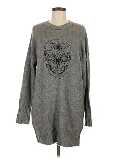 Pre-owned Skull Cashmere Wool Pullover Sweater In Gray